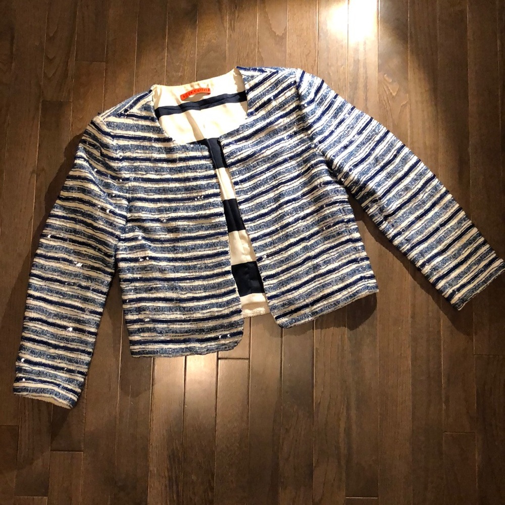 Alice + Olivia Samson Sequined box jacket